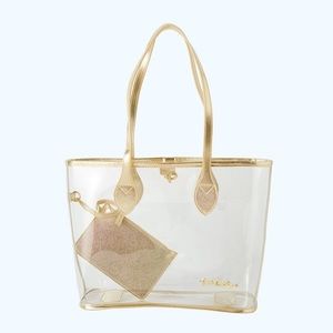 Lily Pulitzer Clear and Gold Tote